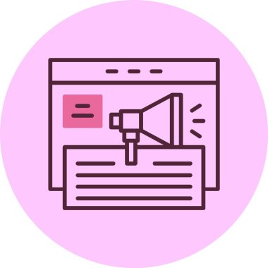 Pembe arkaplanda sosyal medya simgesi, vektör illüstrasyonu  