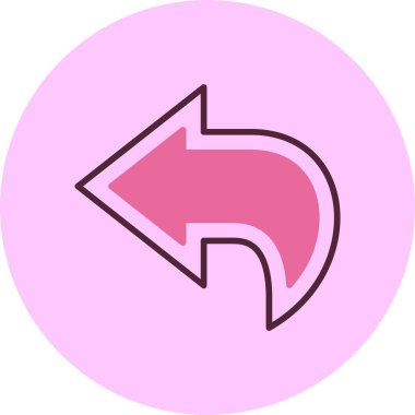 Pembe arkaplandaki simgeyi geri al, vektör illüstrasyonu  