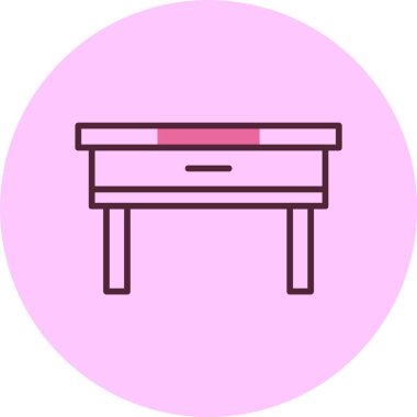 Pembe arkaplan üzerindeki tablo simgesi, vektör illüstrasyonu  