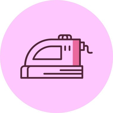 Pembe arkaplanda demir simgesi, vektör illüstrasyonu  