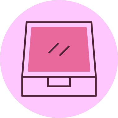 Pembe arkaplanda Dosya Çekmecesi simgesi, vektör illüstrasyonu  