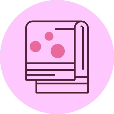 Pembe arkaplanda havlu simgesi, vektör illüstrasyonu  