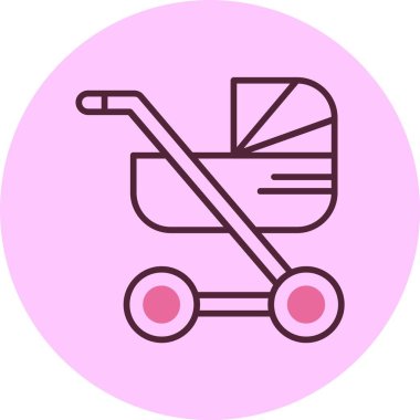 Pembe arkaplanda gezgin simgesi, vektör illüstrasyonu 