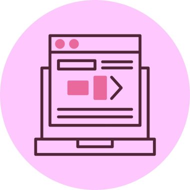 Pembe arkaplanda komut satırı simgesi, vektör illüstrasyonu 