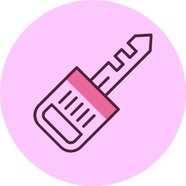 Pembe arkaplanda anahtar simgesi, vektör illüstrasyonu 