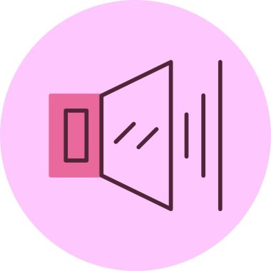 Pembe arkaplan üzerindeki ses simgesi, vektör illüstrasyonu 