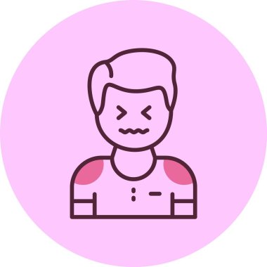 Pembe arka planda Şefkat Adam simgesi, vektör illüstrasyonu 