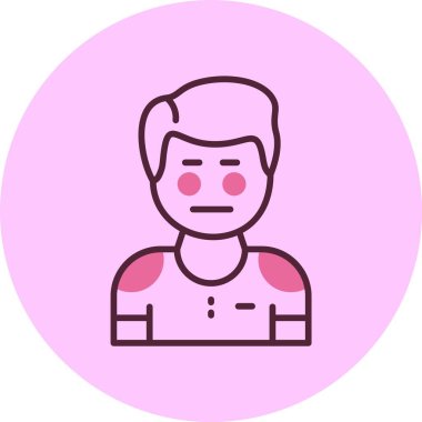 Pembe arkaplanda ilgisiz adam simgesi, vektör illüstrasyonu 