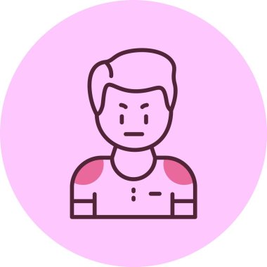 Pembe arka planda savunma adam simgesi, vektör illüstrasyonu 