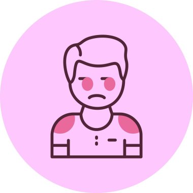 Pembe arka planda Kinizm Adam simgesi, vektör illüstrasyonu 