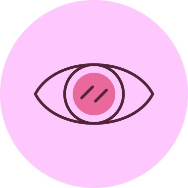 Pembe arkaplanda göz simgesi, vektör illüstrasyonu 