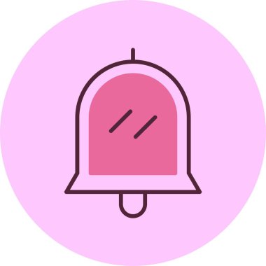 Pembe arkaplanda uyarı simgesi, vektör illüstrasyonu 