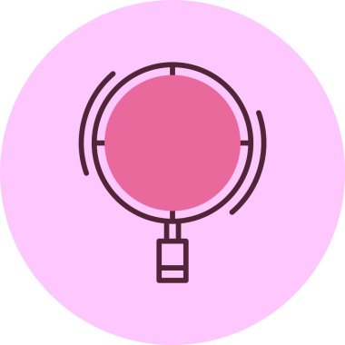 Pembe arkaplanda arama simgesi, vektör illüstrasyonu 