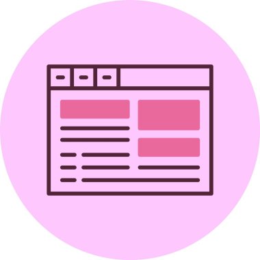 Pembe arkaplan üzerindeki günlük simgesi, vektör illüstrasyonu 