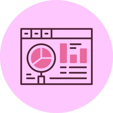 Grafikleri ve grafikleri olan pembe veri analiz simgesi
