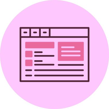 Web tarayıcı pencere simgesinin gösterimi