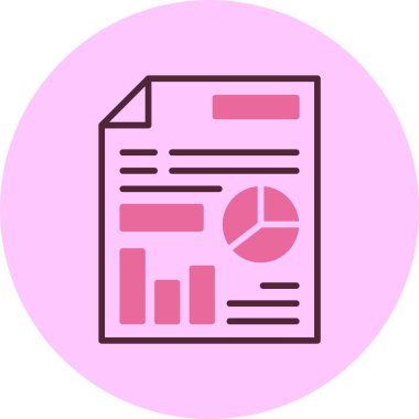 Grafikleri ve grafikleri gösteren pembe bilgi simgesi