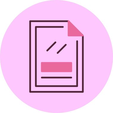 Dairesel arkaplanda pembe belge simgesi