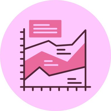 Dairesel arkaplanda pembe çizgi grafik çizimi