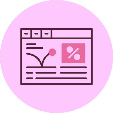 Pembe arkaplan ile web sayfası analiz simgesi