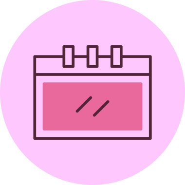 Dairesel arkaplan ile pembe takvim simgesi
