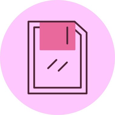 Pembe arka planda yapışkan notlu kağıt tasviri