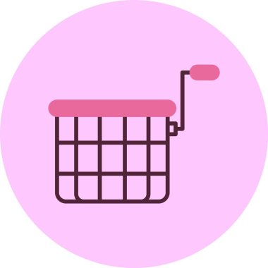 Açık arkaplanda pembe alışveriş sepeti simgesi