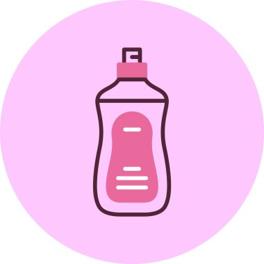 Dairesel arkaplanda pembe deterjan simgesi