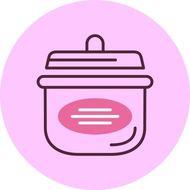 Tencerenin pembe çizgi sanat simgesi