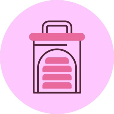 Çöp kutusunun pembe çizgi resim simgesi