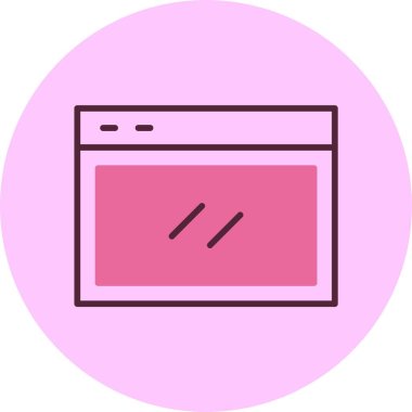Pembe arkaplanda basit web tarayıcı simgesi