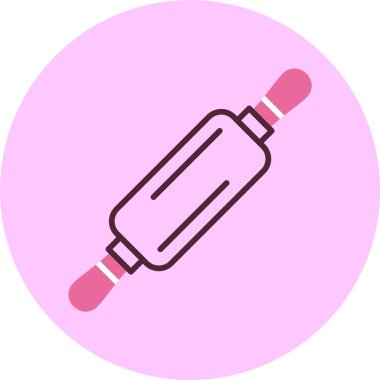 Dairesel arkaplanda pembe yuvarlanan pin simgesi