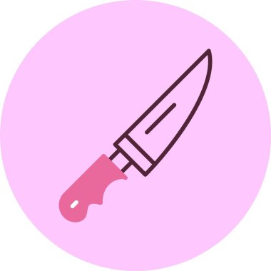 Pembe saplı mutfak bıçağı tasviri