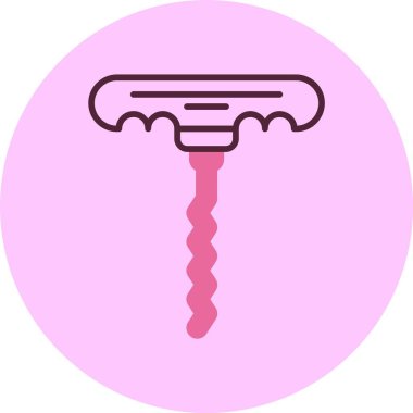 Pembe dairesel arka planda tirbuşon çizimi