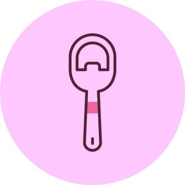 Pembe arkaplanda minimalist şişe açma simgesi