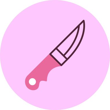 Pembe arkaplanda bıçak simgesi, vektör illüstrasyonuName 