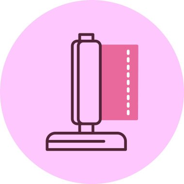 Pembe arkaplanda kağıt havlu simgesi, vektör illüstrasyonu 