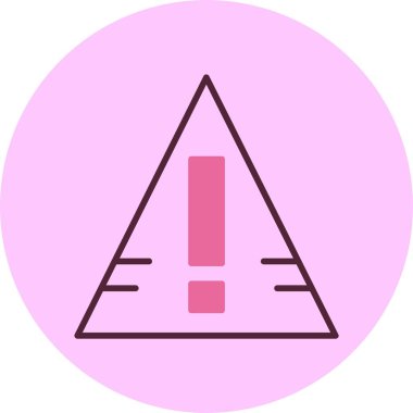 Pembe arkaplanda ünlem işareti simgesi, vektör illüstrasyonu 