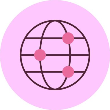 Küre. Web simgesi basit illüstrasyon