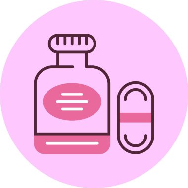 Pembe arkaplanda tıp simgesi, vektör illüstrasyonu 