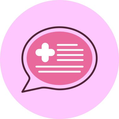 Pembe arkaplanda ileti simgesi, vektör illüstrasyonu 