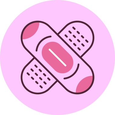 Pembe arkaplanda alçı simgesi, vektör illüstrasyonu 