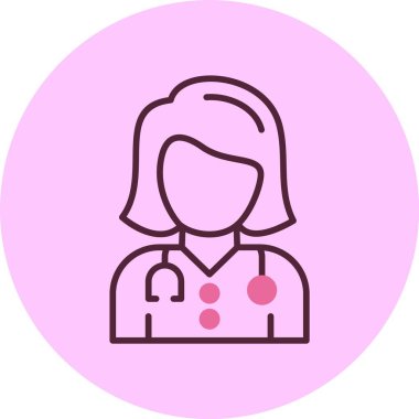 Hemşire hanım. Web simgesi basit illüstrasyon