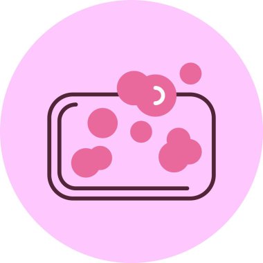 Pembe arka planda sabun simgesi, vektör illüstrasyonu 