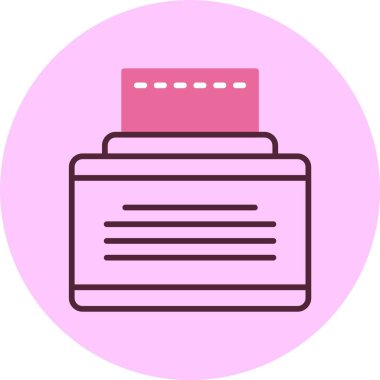 Pembe arkaplanda doku kutusu simgesi, vektör illüstrasyonu 