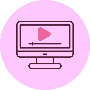 Video akış simgesi, vektör basit illüstrasyon 