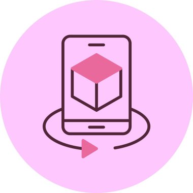 3d küpü okla gösteren akıllı telefon görüntüsü