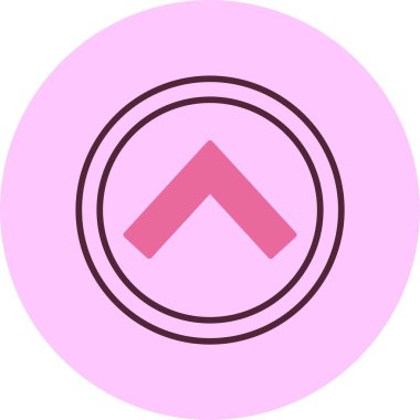 Dairesel simge tasarımında yukarı doğru giden pembe ok