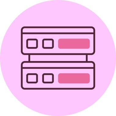 İki dizili pembe sunucu simgesi