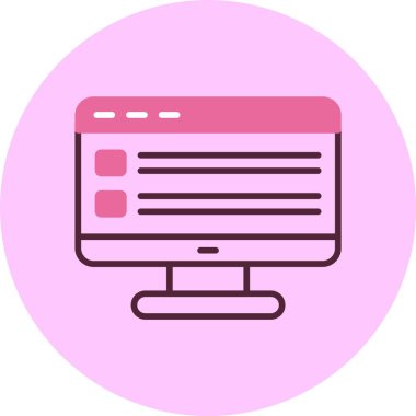 Bilgisayar. Web simgesi basit illüstrasyon